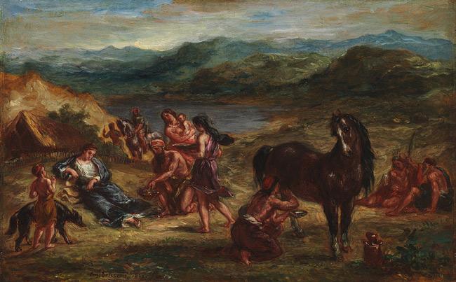 Eugene Delacroix Ovid among the Scythians oil painting image
